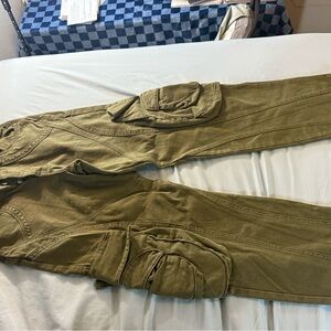 boohooMAN Tan Cargo Pants Utility Pocket Trousers NWT